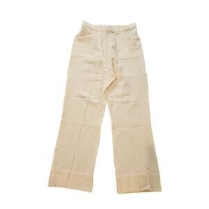 Soft surroundings cream cotton gauze pants womens medium coastal cottage casual